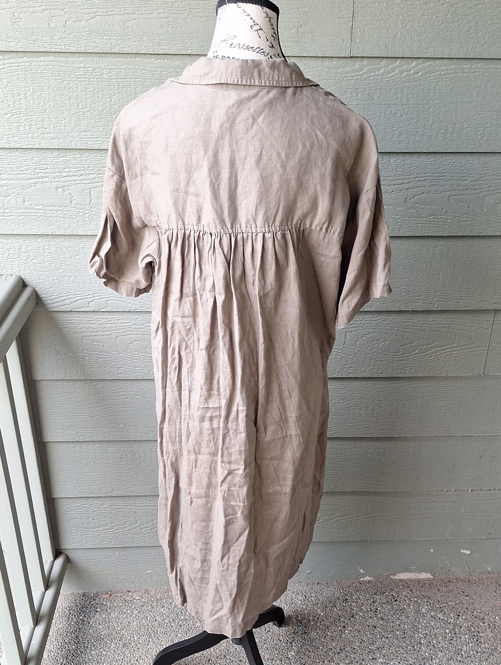Grae Cove 100% Linen Dress In Mocha Brown OVERSIZED Size Large Lagenlook - Picture 7 of 11